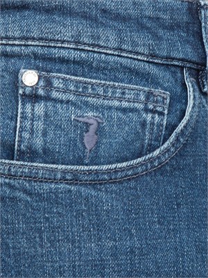 Jeans Trussardi uomo in denim stonewashed blu in UOMO