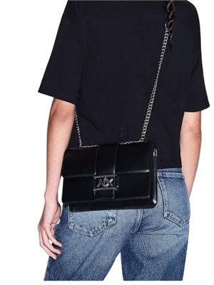 Borsa Armani Exchange ecopelle nera in DONNA