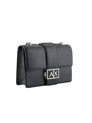Borsa Armani Exchange ecopelle nera in DONNA