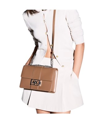 Borsa Armani Exchange ecopelle cuoio in DONNA