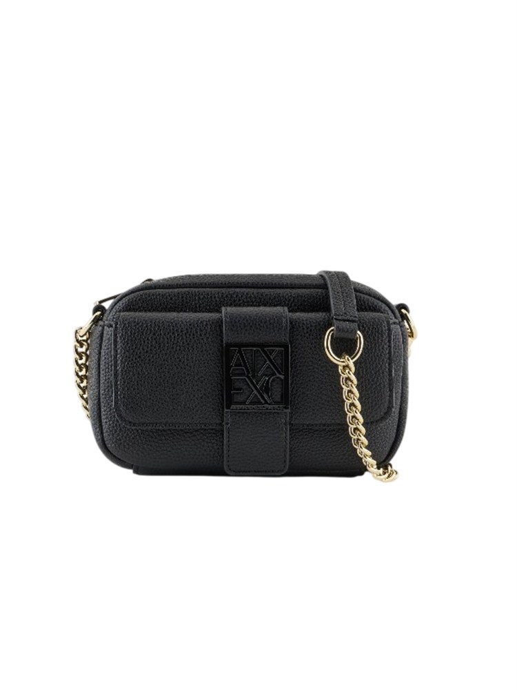 Borsa Armani Exchange donna in ecopelle nera