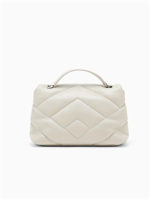 Borsa Armani Exchange in ecopelle bianco panna in DONNA