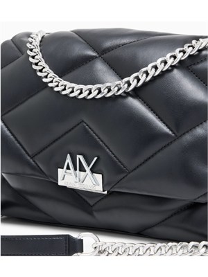 Borsa Armani Exchange in ecopelle nera in DONNA