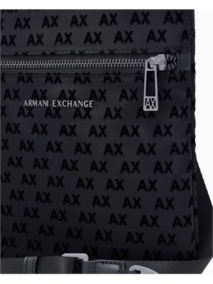 Borsello Armani Exchange in tessuto nero logo all over in UOMO