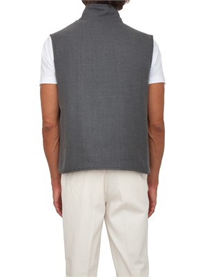 Gilet double face Aiace Galassi misto lana grigio in UOMO