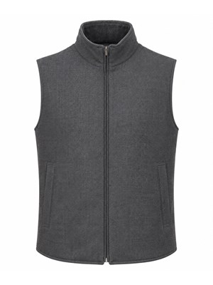 Gilet double face Aiace Galassi misto lana grigio in UOMO