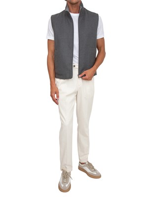 Gilet double face Aiace Galassi misto lana grigio in UOMO