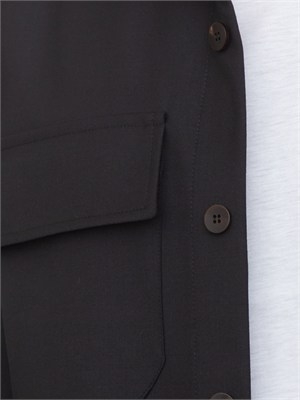 Camicia overshirt Aiace Galassi misto lana nera in UOMO
