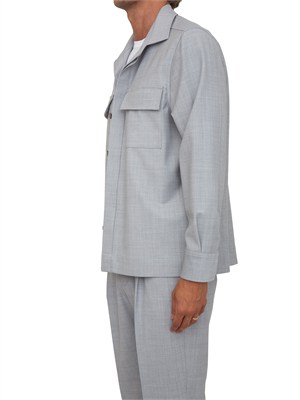 Camicia overshirt Aiace Galassi misto lana grigia in UOMO