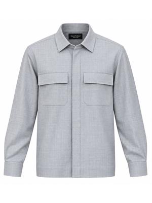 Camicia overshirt Aiace Galassi misto lana grigia in UOMO
