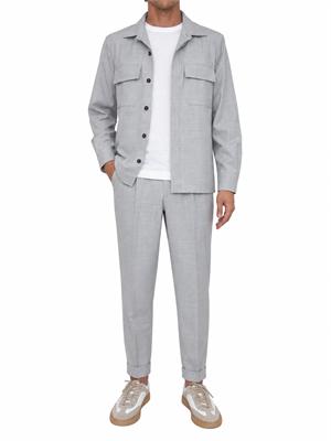 Camicia overshirt Aiace Galassi misto lana grigia in UOMO