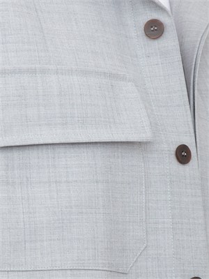 Camicia overshirt Aiace Galassi misto lana grigia in UOMO
