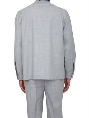 Camicia overshirt Aiace Galassi misto lana grigia in UOMO