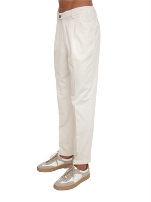 Pantaloni Aiace Galassi misto cotone bianco panna in UOMO