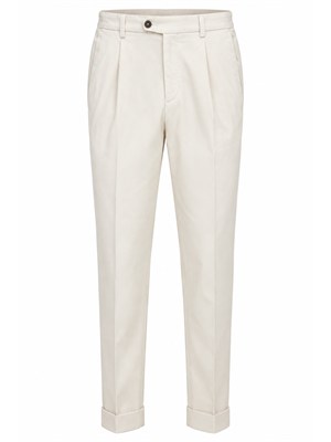 Pantaloni Aiace Galassi misto cotone bianco panna in UOMO