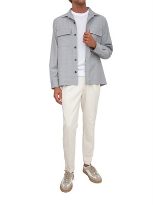 Pantaloni Aiace Galassi misto cotone bianco panna in UOMO