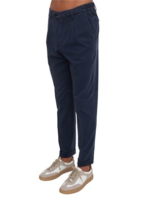 Pantaloni Aiace Galassi misto cotone blu in UOMO
