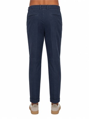 Pantaloni Aiace Galassi misto cotone blu in UOMO