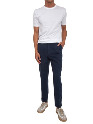 Pantaloni Aiace Galassi misto cotone blu in UOMO