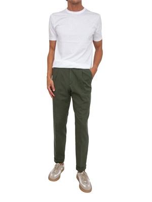 Pantaloni Aiace Galassi misto cotone verdi in UOMO