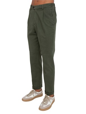 Pantaloni Aiace Galassi misto cotone verdi in UOMO