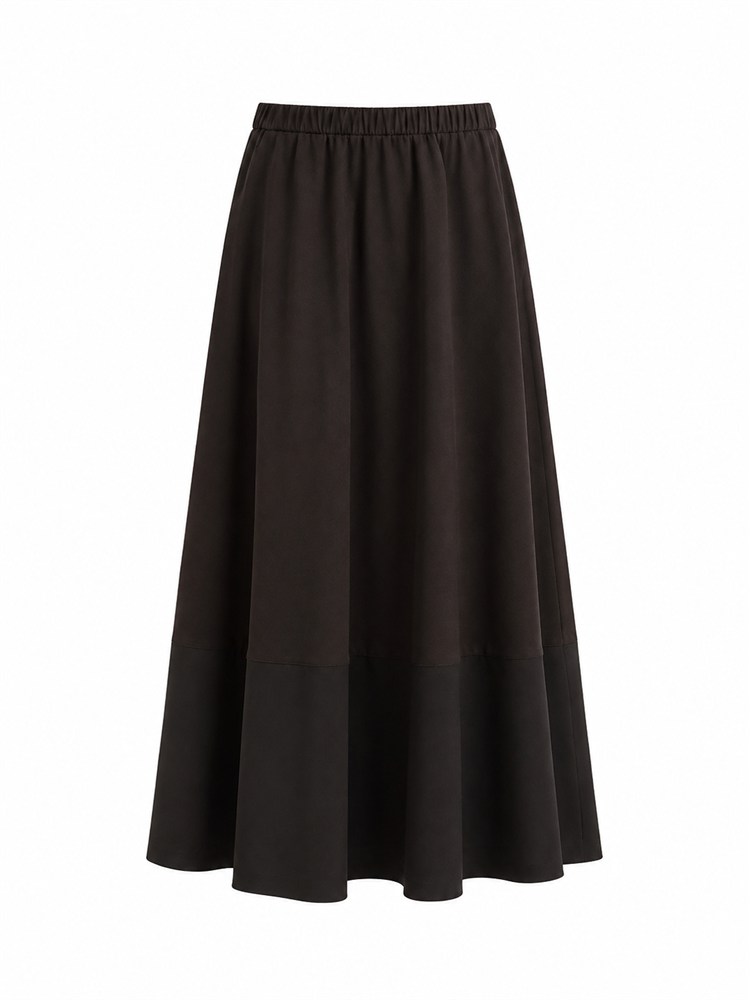 Gonna Ribes MM Max Mara in cotone stretch marrone