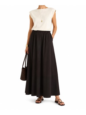 Gonna Ribes MM Max Mara in cotone stretch marrone in DONNA