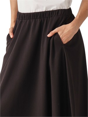 Gonna Ribes MM Max Mara in cotone stretch marrone in DONNA