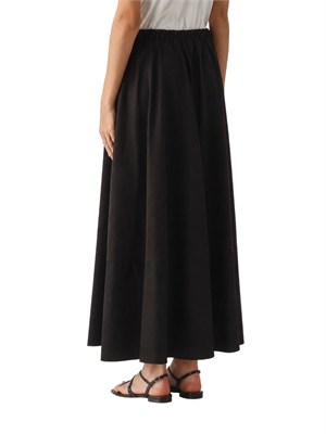 Gonna Ribes MM Max Mara in cotone stretch marrone in DONNA
