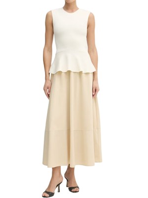 Gonna Ribes MM Max Mara in cotone stretch beige in DONNA