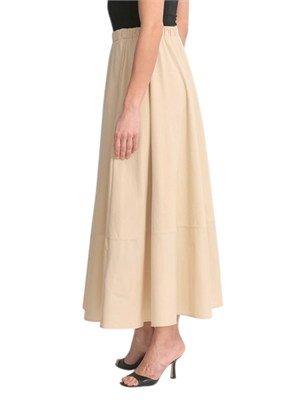 Gonna Ribes MM Max Mara in cotone stretch beige in DONNA