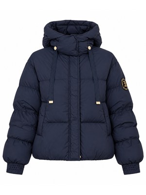 Piumino Ermanno Firenze in nylon blu pizzo sul fondo in DONNA