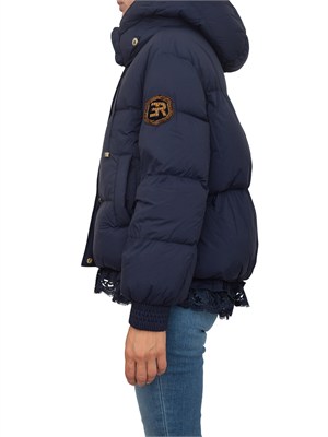 Piumino Ermanno Firenze in nylon blu pizzo sul fondo in DONNA