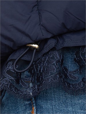 Piumino Ermanno Firenze in nylon blu pizzo sul fondo in DONNA
