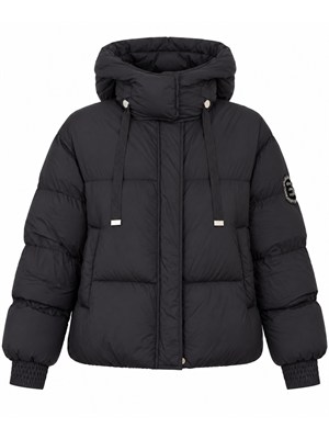 Piumino Ermanno Firenze in nylon nero pizzo sul fondo in DONNA