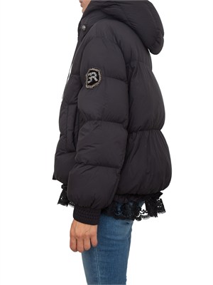 Piumino Ermanno Firenze in nylon nero pizzo sul fondo in DONNA
