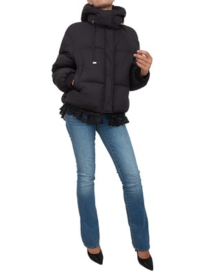 Piumino Ermanno Firenze in nylon nero pizzo sul fondo in DONNA