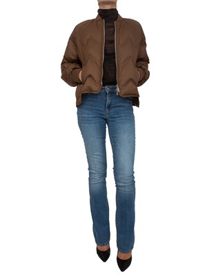 Bomber Ermanno Firenze in nylon marrone in DONNA