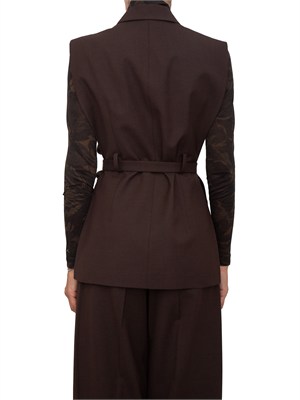 Giacca gilet Nuraqusa Pinko in misto lana marrone in DONNA