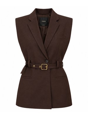 Giacca gilet Nuraqusa Pinko in misto lana marrone in DONNA