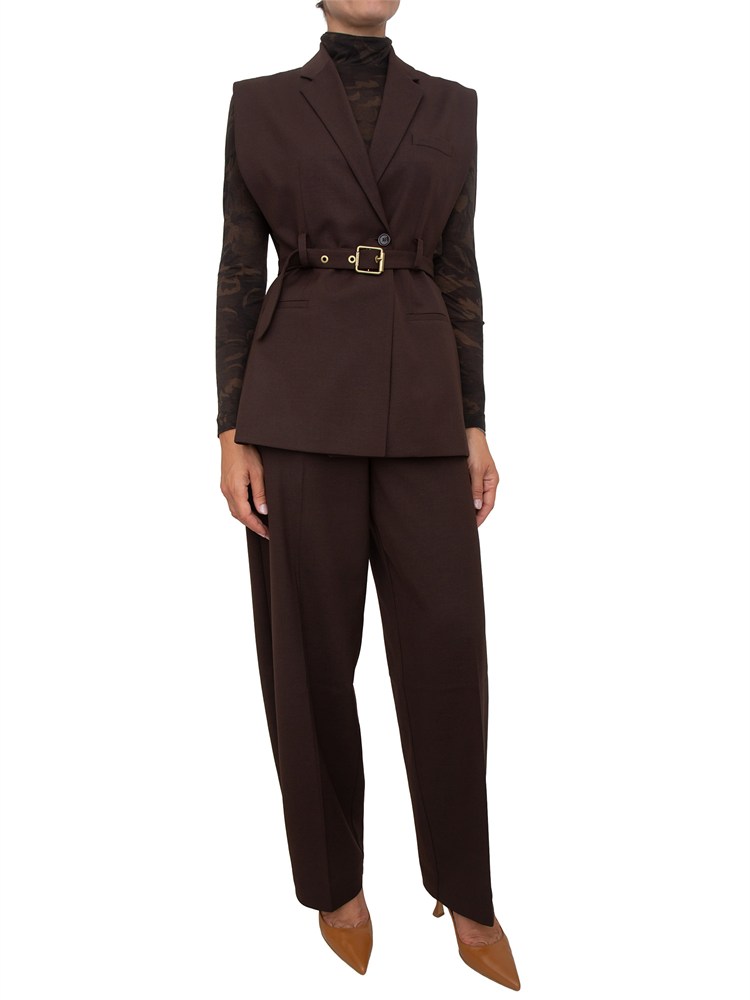 Giacca gilet Nuraqusa Pinko in misto lana marrone