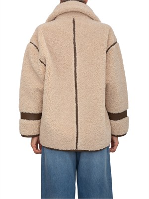 Giubbino Celosia Pinko Aspen effetto shearkling beige in DONNA