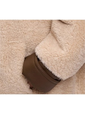 Giubbino Celosia Pinko Aspen effetto shearkling beige in DONNA