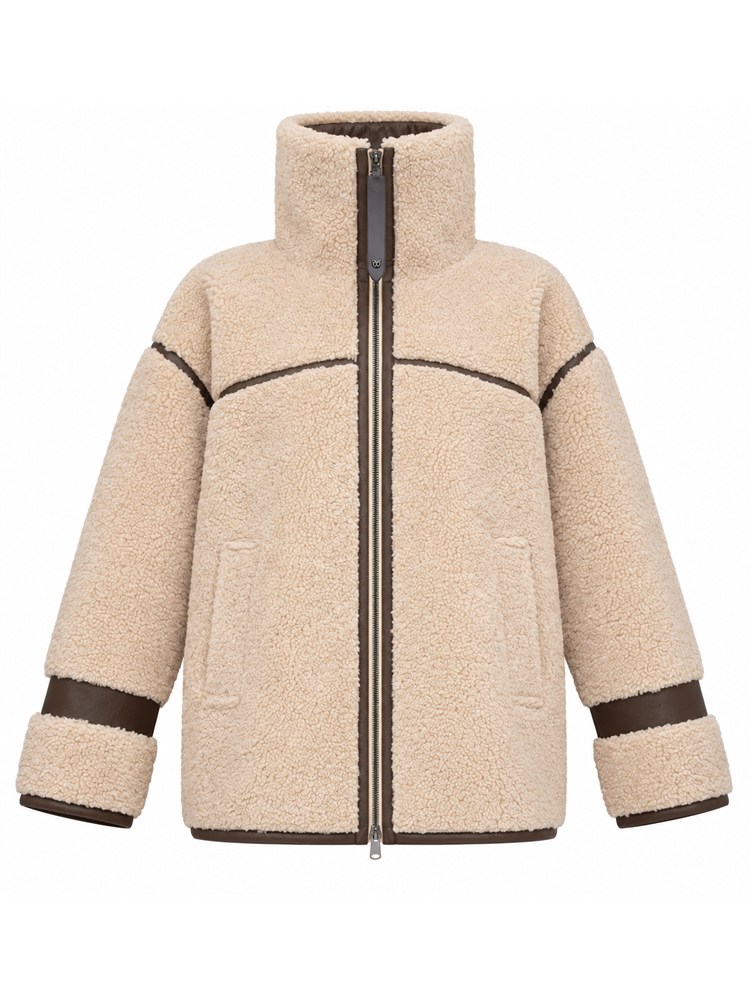 Giubbino Celosia Pinko Aspen effetto shearkling beige