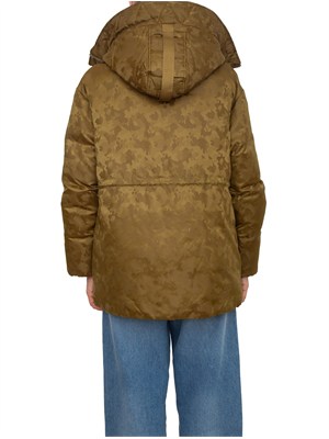 Piumino Passito Pinko vera piuma d'oca in raso tecnico camouflage in DONNA