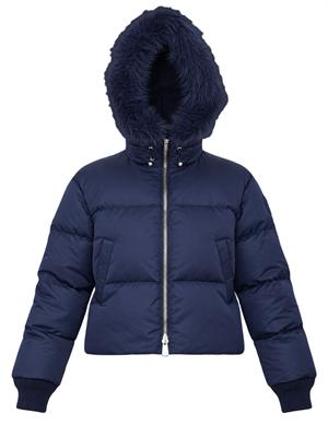 Piumino Piastraia Pinko in raso tecnico blu in DONNA