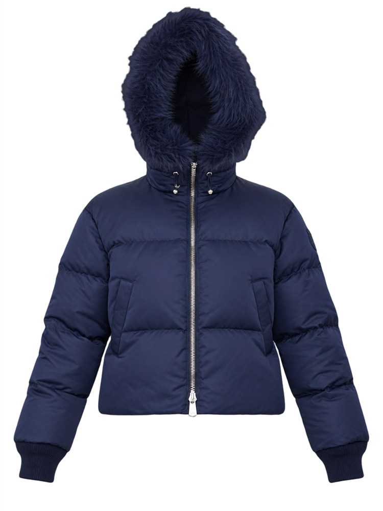 Piumino Piastraia Pinko in raso tecnico blu