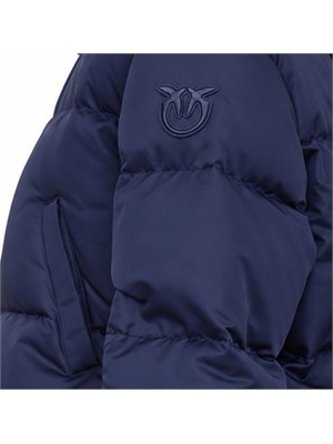 Piumino Piastraia Pinko in raso tecnico blu in DONNA