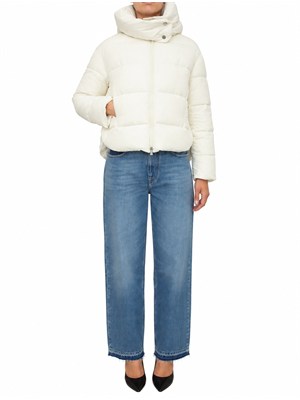 Piumino Giza Pinko in tela tecnica cre^pe bianco in DONNA