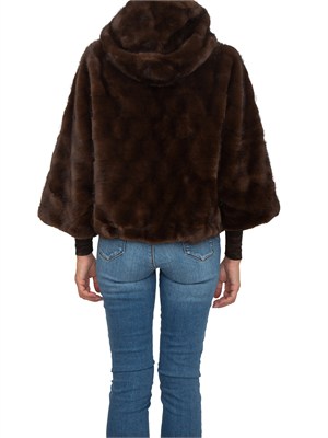 Pelliccia marrone Cadeti Pinko in Aspen effetto visone in DONNA